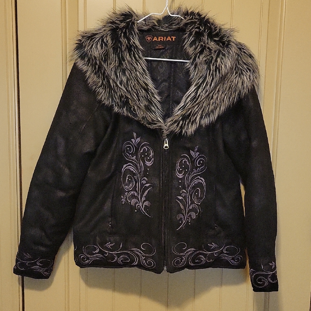 Ariat Women's Black and Purple Teddy Jacket